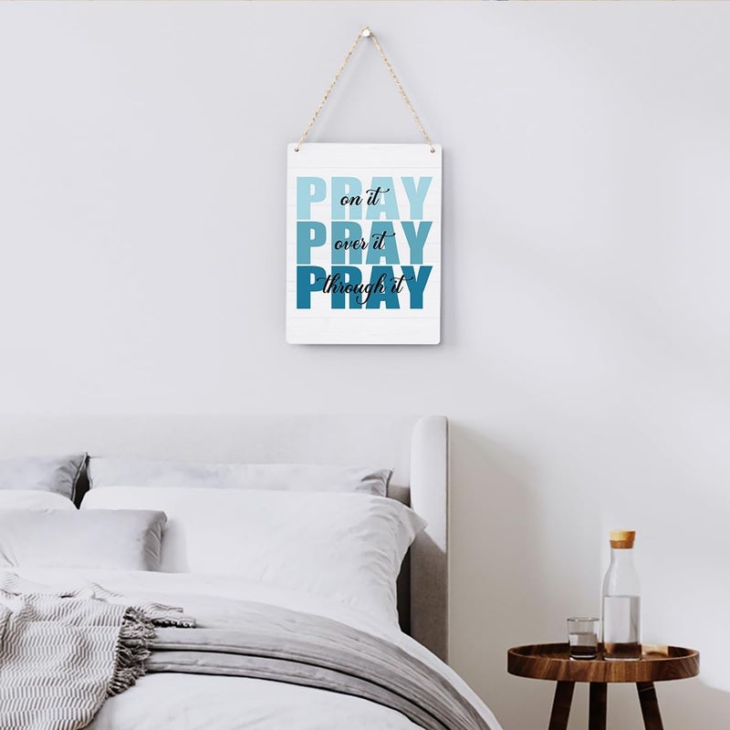 BELLOWDEER Pink Bible Verses Wall Decor, Christian Inspirational Wooden Sign Art for Home, Porch, Bedroom, Living Room, Office - Women's Room Decor - Image 3